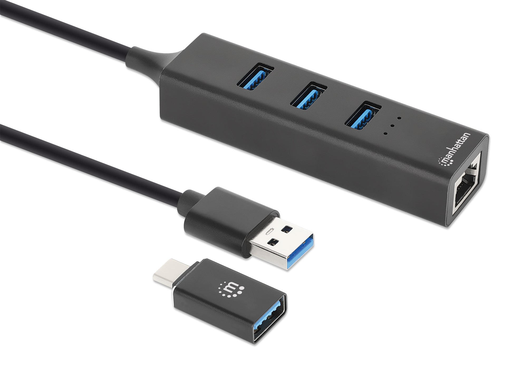 3-Port USB 3.0 Type-C/A Combo Hub with Gigabit Ethernet Network Adapter Image 3
