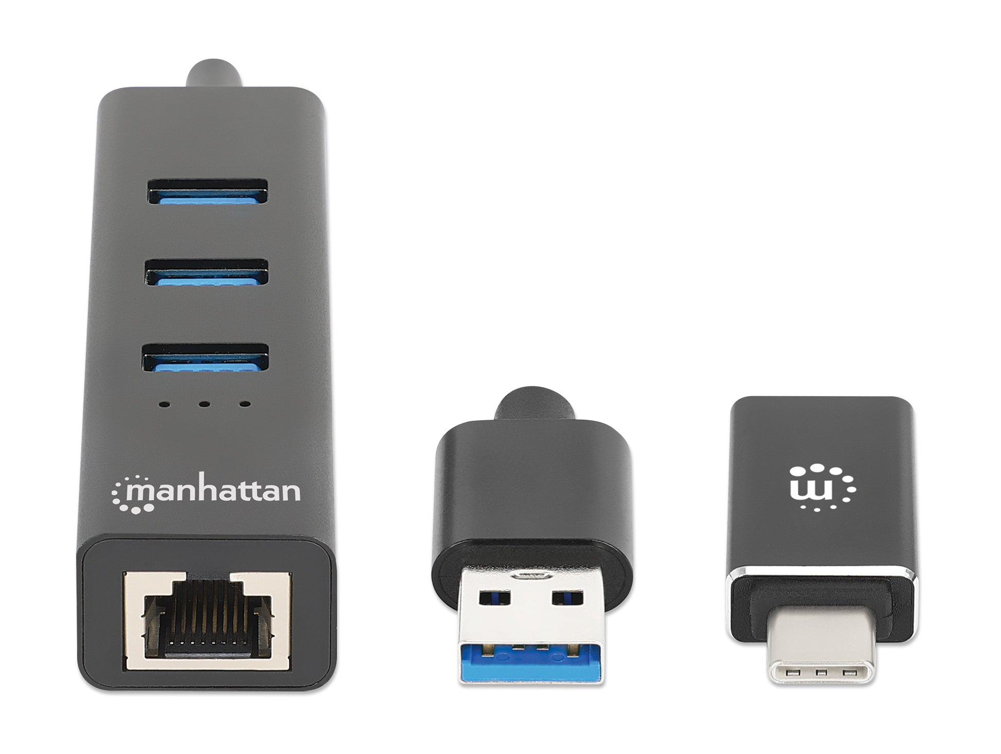 3-Port USB 3.0 Type-C/A Combo Hub with Gigabit Ethernet Network Adapter Image 4