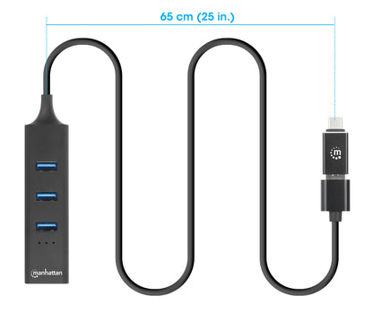 3-Port USB 3.0 Type-C/A Combo Hub with Gigabit Ethernet Network Adapter Image 5