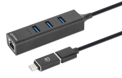 3-Port USB 3.0 Type-C/A Combo Hub with Gigabit Ethernet Network Adapter Image 6