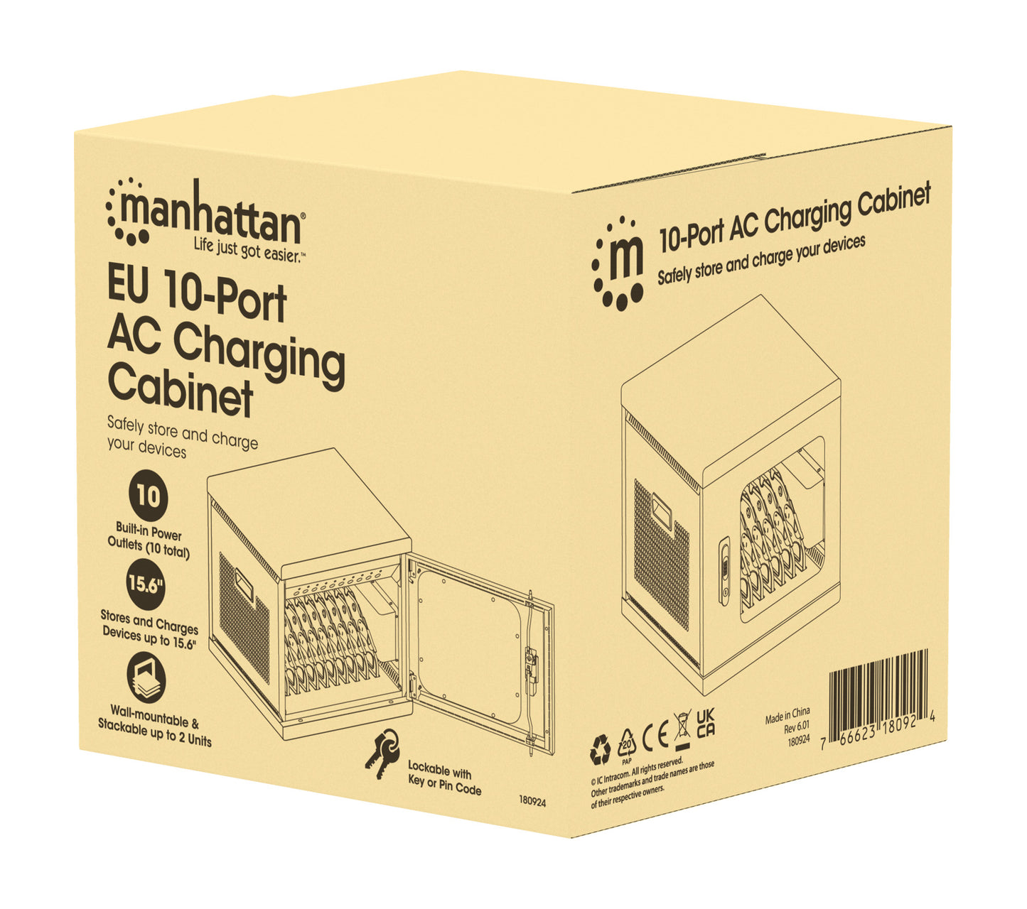 EU 10-Port AC Desktop Charging Cabinet Packaging Image 2