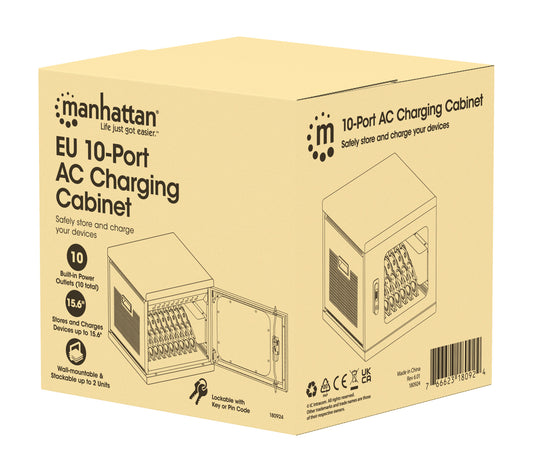 EU 10-Port AC Desktop Charging Cabinet Packaging Image 2