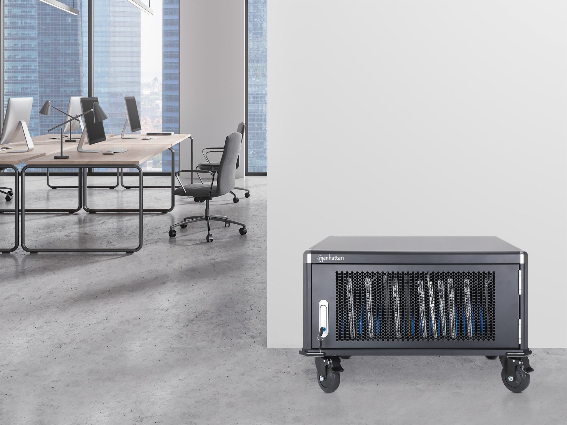 EU 20-Bay AC Charging Cart Image 8