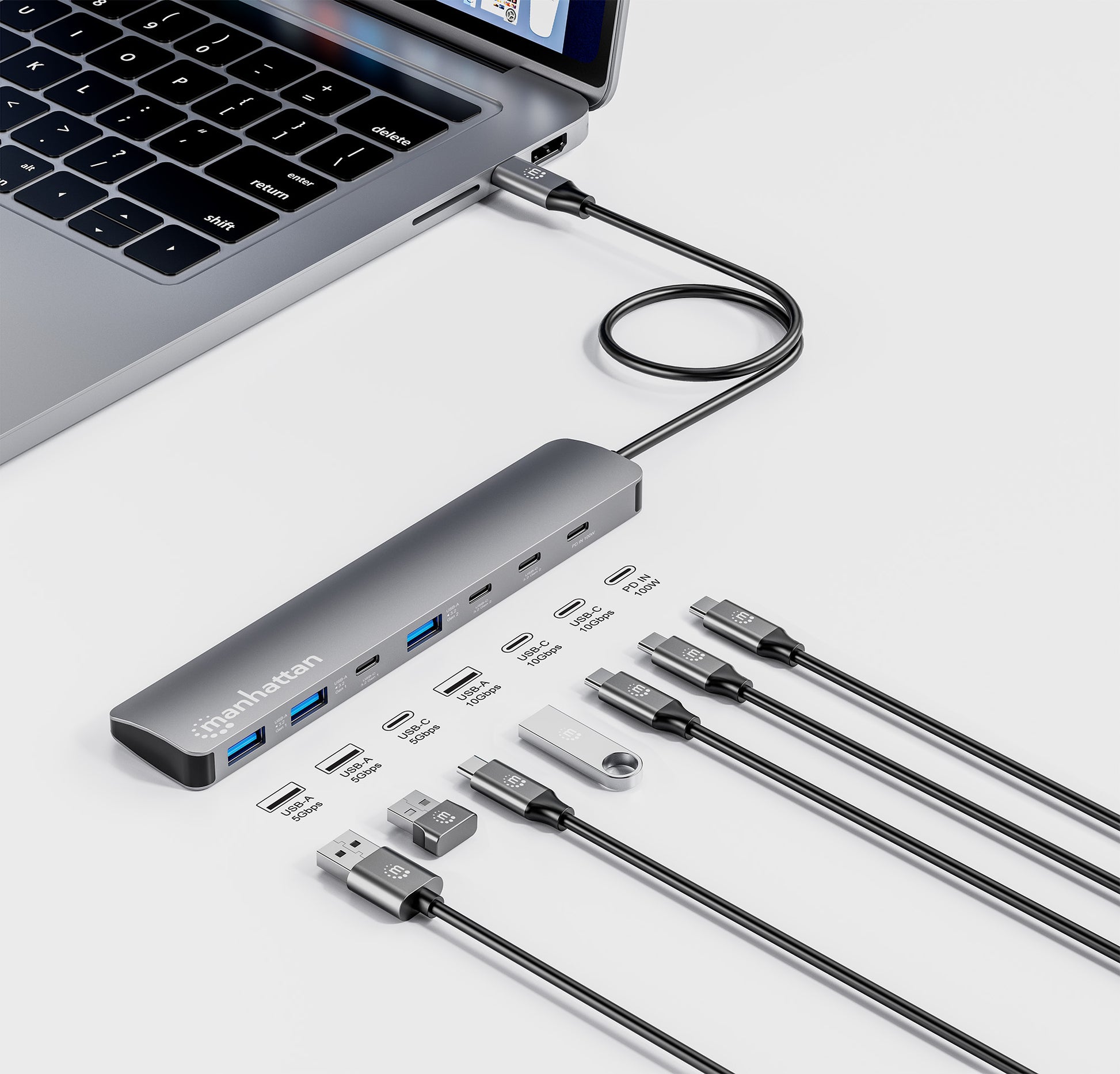 7-Port 10G/5G USB-C / USB-A Hub 4+3 with Power Delivery Image 4
