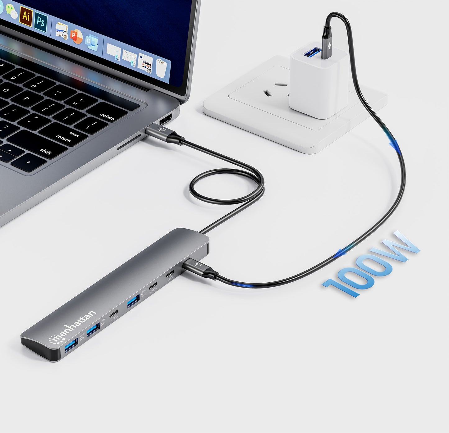 7-Port 10G/5G USB-C / USB-A Hub 4+3 with Power Delivery Image 6