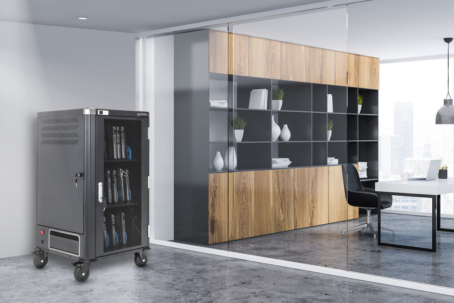 EU 30-Bay AC Charging Cart Image 2