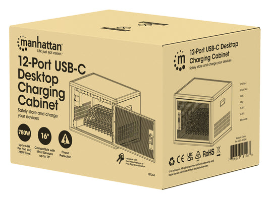 12-Port USB-C Desktop Charging Cabinet - 65W per Port Packaging Image 2
