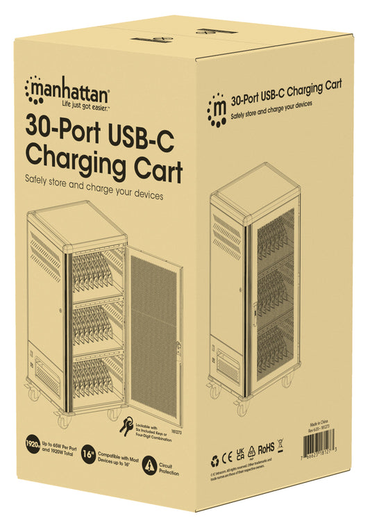 30-Port USB-C Charging Cart - 65W per Port Packaging Image 2
