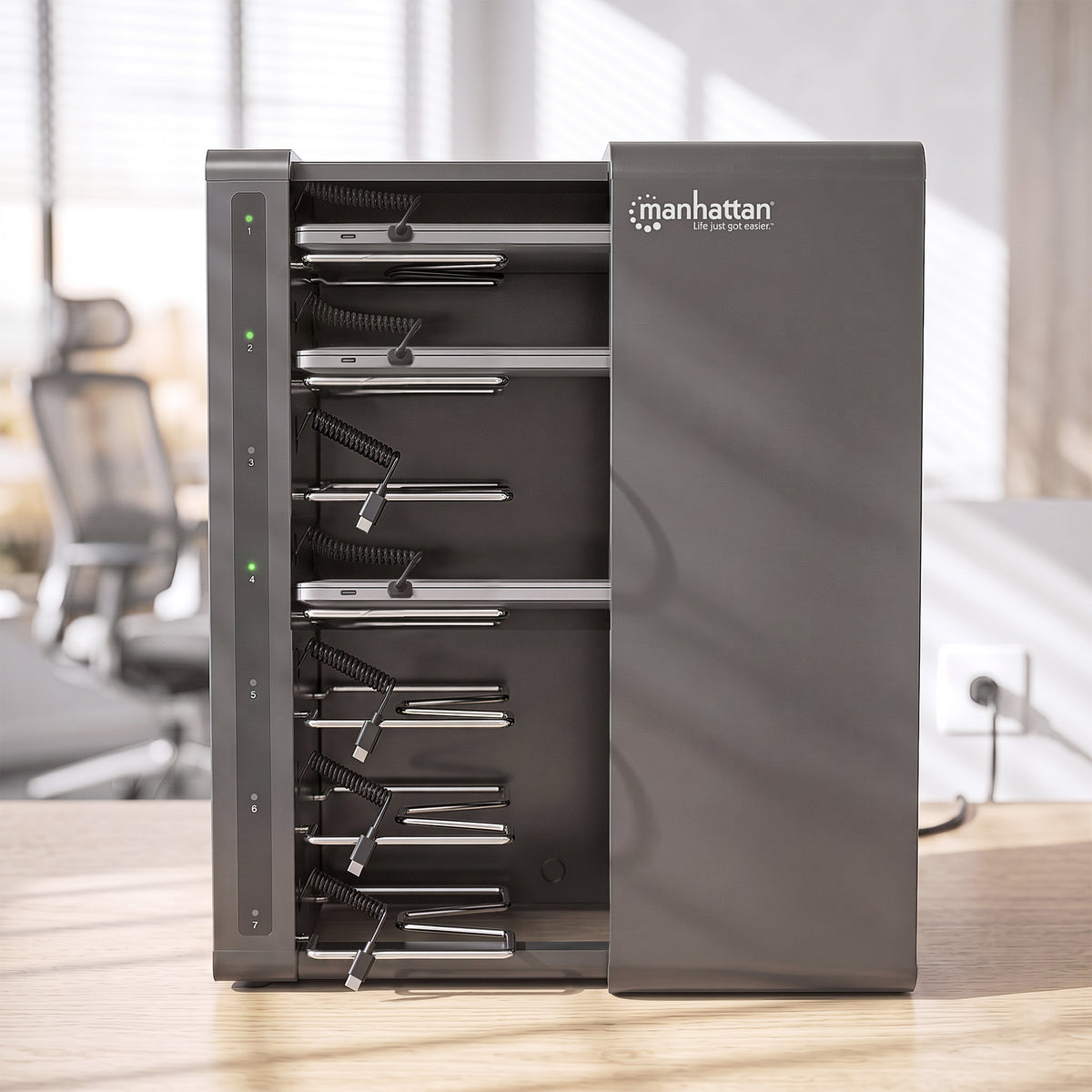 7-Port USB-C Desktop Charging Cabinet - 65W per Port Image 8
