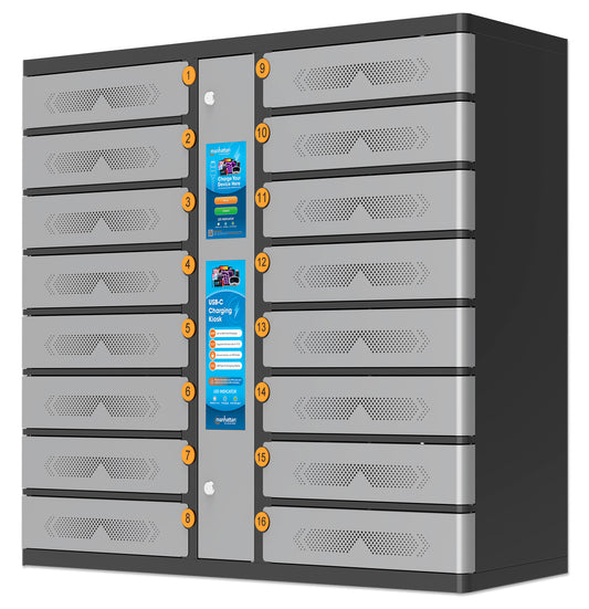 16-Compartment USB-C Charging Kiosk - 65W per Port Image 1