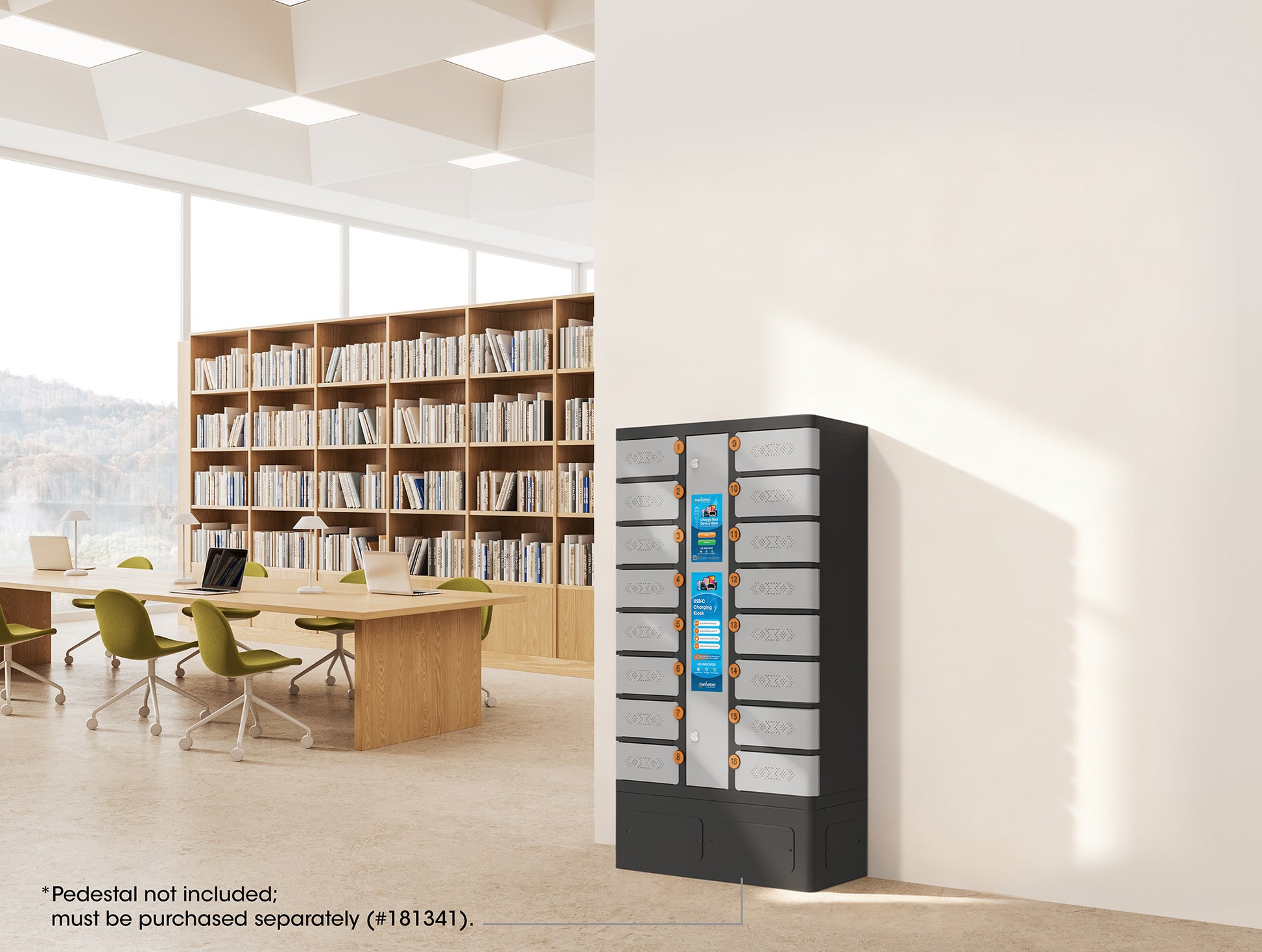 16-Compartment USB-C Charging Kiosk for Phones - 30W per Port Image 7