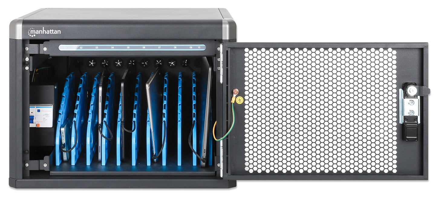 10-Port USB-C Desktop Charging Cabinet - 30W per Port Image 3