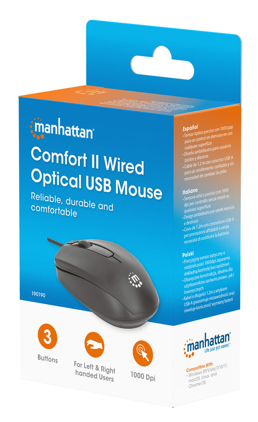 Comfort II Wired Optical USB Mouse Packaging Image 2