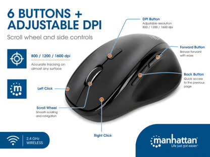 Ergonomic Wireless Mouse with 2-in-1 USB Receiver Image 12