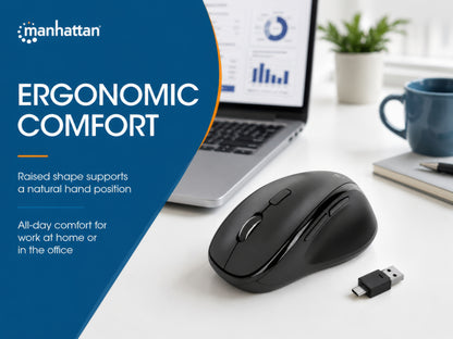 Ergonomic Wireless Mouse with 2-in-1 USB Receiver Image 13