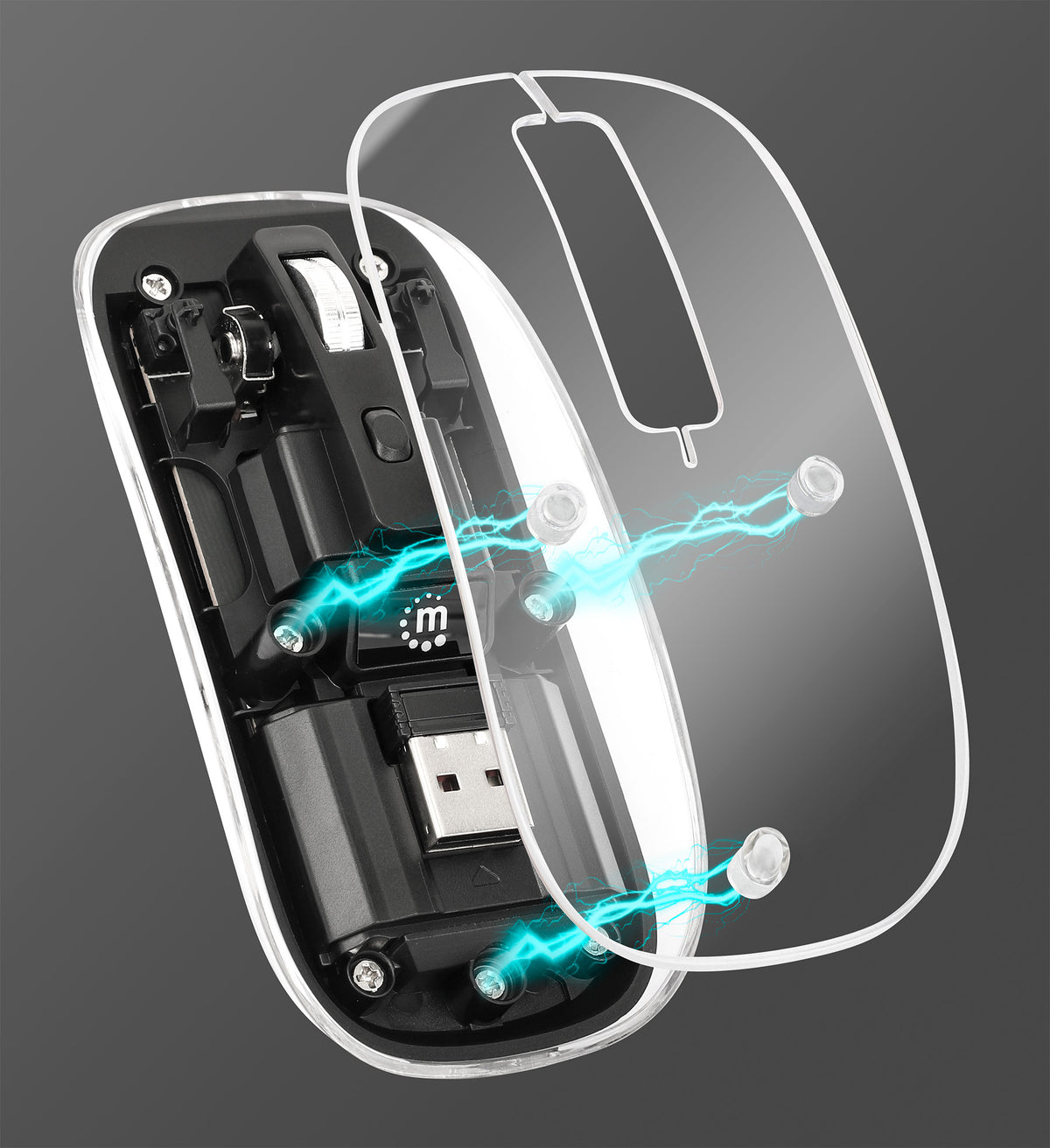 Transparent Rechargeable Wireless USB Mouse Image 3