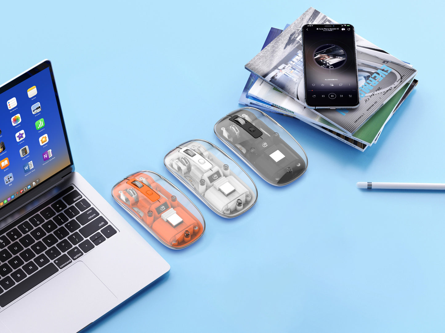 Transparent Rechargeable Wireless USB Mouse Image 7