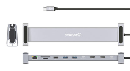 USB-C PD 10-in-1 Dual-HDMI Monitor Docking Station / Multiport Hub Image 14