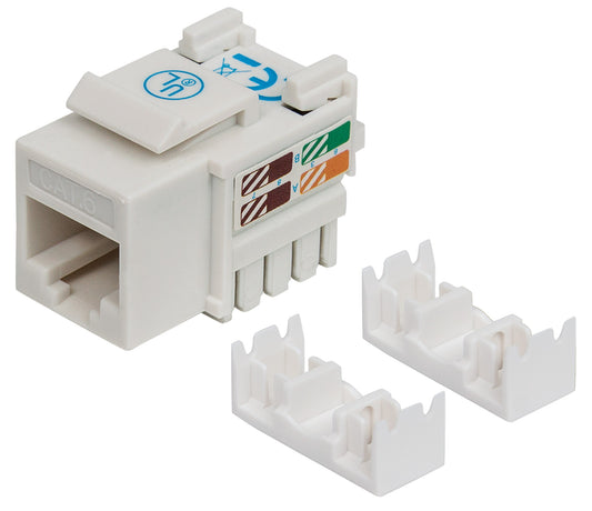 Cat6 Punch-Down Keystone Jack, White Image 1