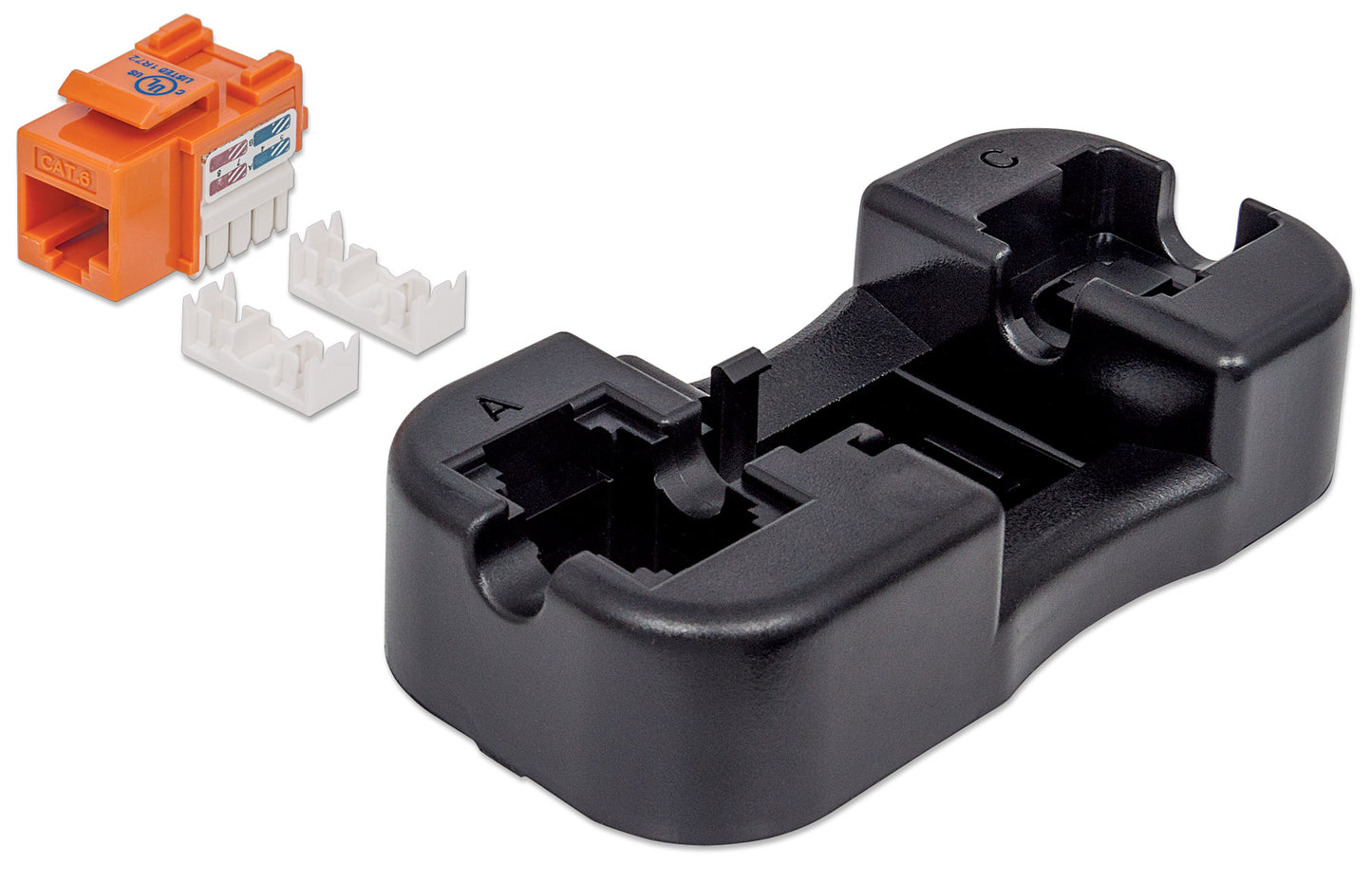 Cat6 Punch-Down Keystone Jack, Orange Image 4