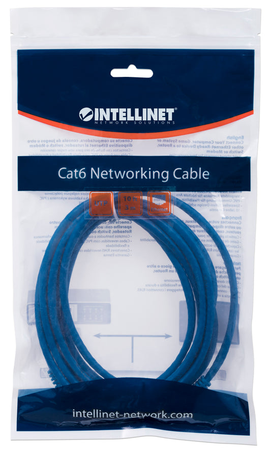 Cat6 U/UTP Network Patch Cable, 3 m (10 ft.), Blue Packaging Image 2