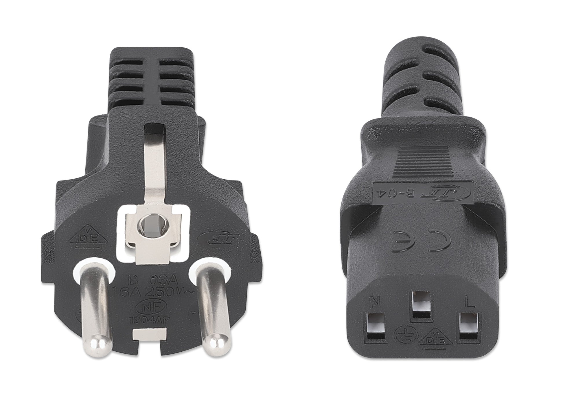 EU Power Cable C13 to CEE 7/7, 1 m Image 3