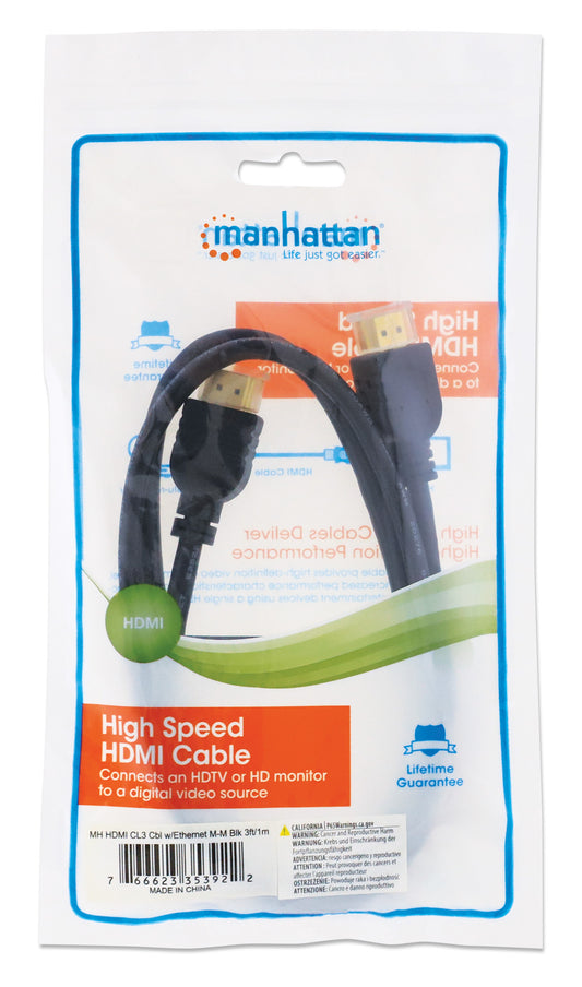 CL3 In-Wall 4K@60Hz High Speed HDMI Cable with Ethernet, 1 m (3 ft.) Packaging Image 2