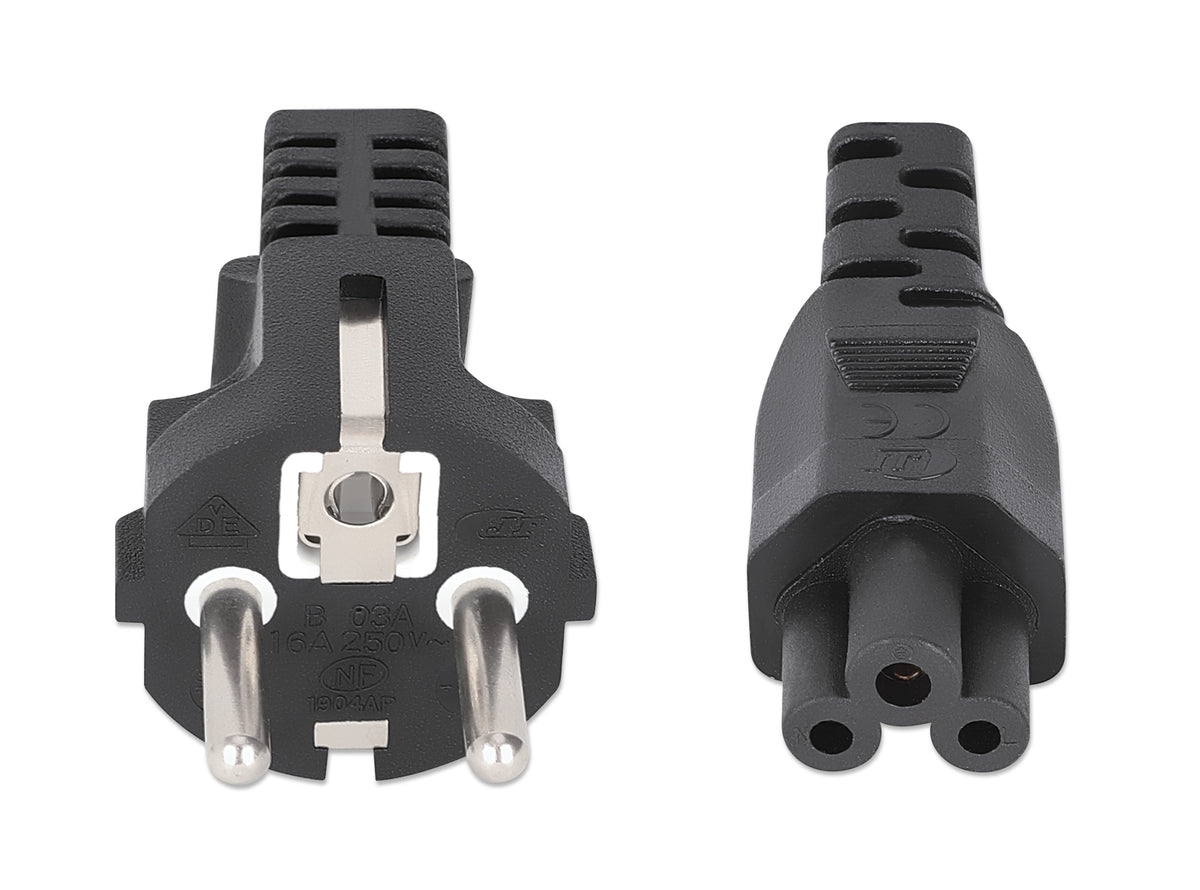 EU Power Cable C5 to CEE 7/7, 1 m Image 3