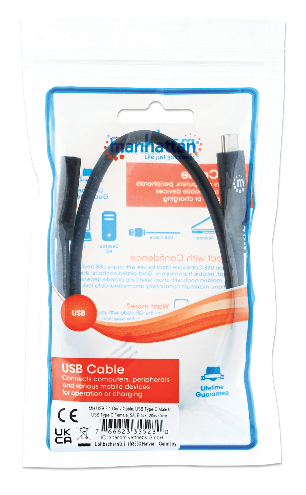 USB 3.2 Gen 2 Type-C Extension Cable Packaging Image 2