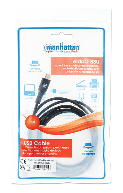USB 2.0 Type-C Cable, 100 W, 2 m (7 ft.) Packaging Image 2