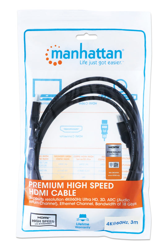 4K@60Hz Certified Premium High Speed HDMI Cable with Ethernet, 3 m (10 ft.) Packaging Image 2