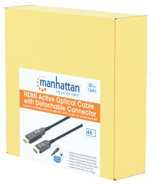 High-Speed HDMI Active Optical Cable with Detachable Connector, 50 m (164 ft.) Packaging Image 2