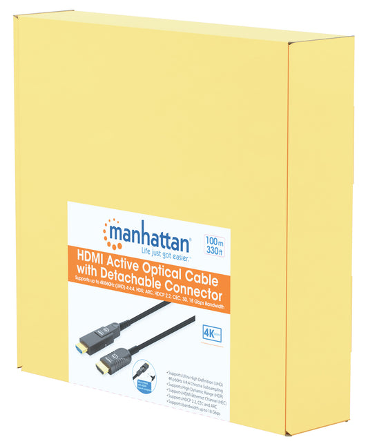 High-Speed HDMI Active Optical Cable with Detachable Connector, 100 m (328 ft.) Packaging Image 2