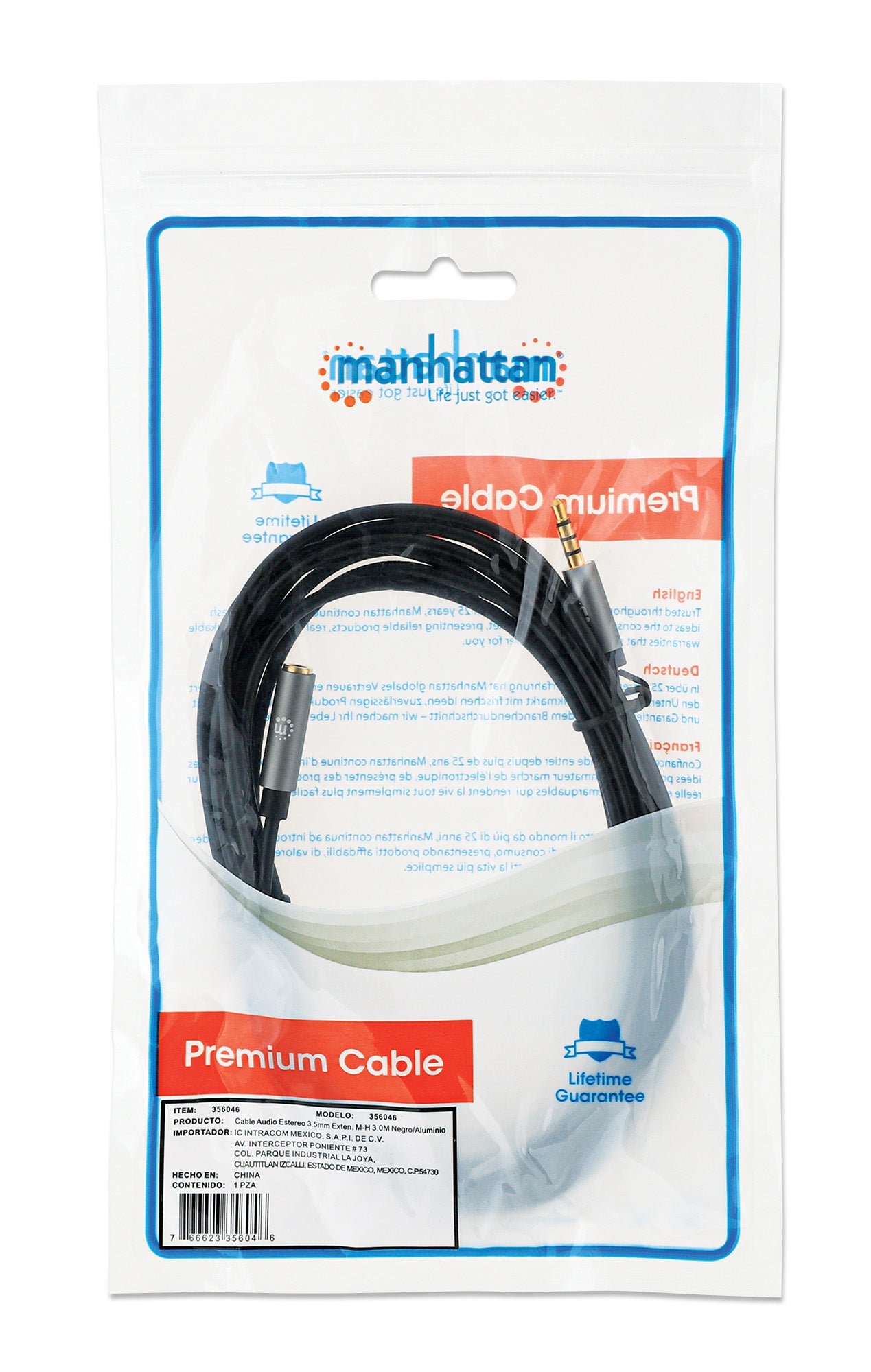 Stereo Audio Aux Extension Cable Packaging Image 2