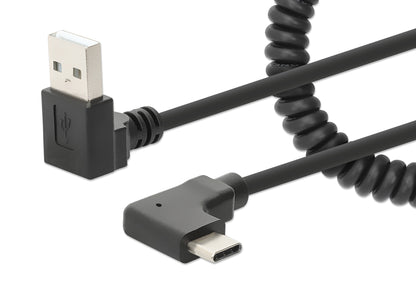 Coiled USB-A to USB-C Charging Cable Image 1