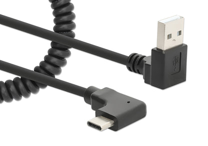 Coiled USB-A to USB-C Charging Cable Image 3