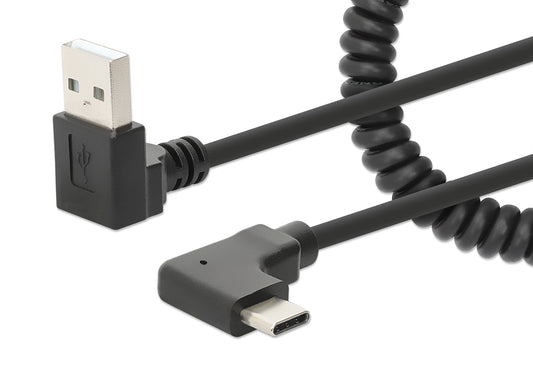 Coiled USB-A to USB-C Charging Cable Image 1
