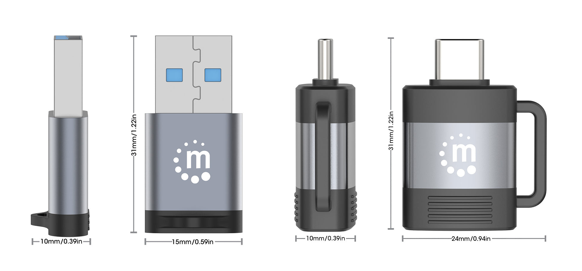2-Piece Set: USB-C to USB-A & USB-A to USB-C Adapters Image 6
