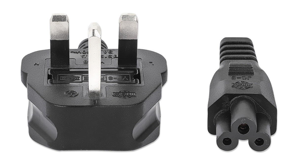 UK Power Cable C5 to BS1363, 1.8 m Image 3