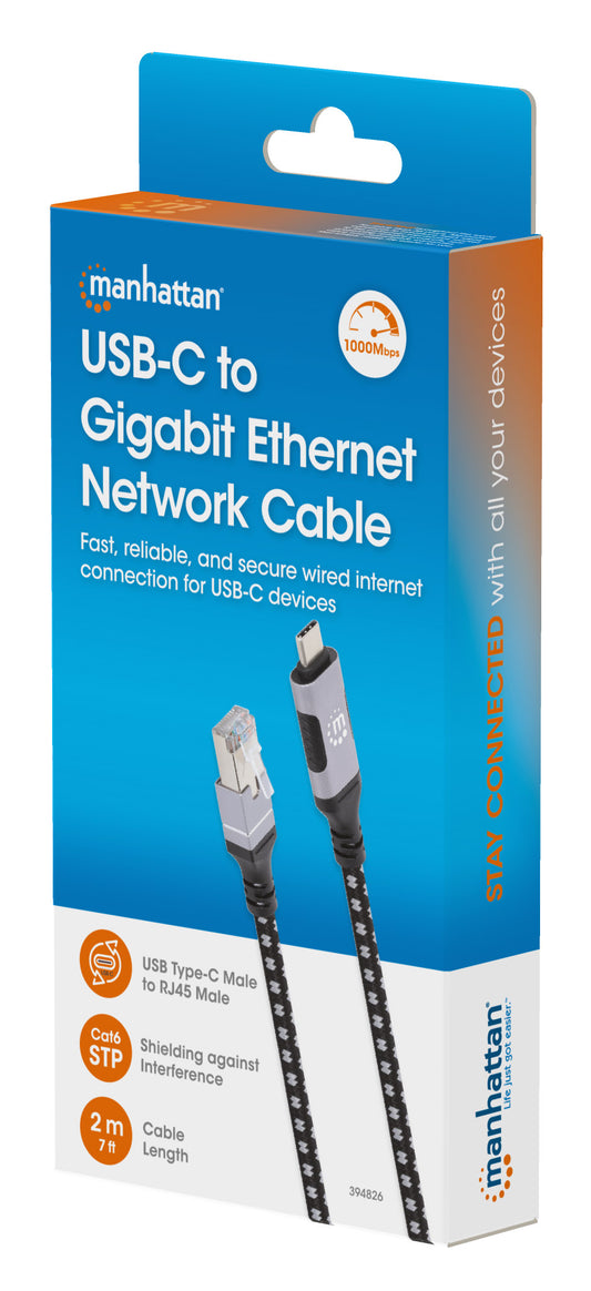 USB-C to Gigabit Ethernet Network Cable, 2 m (7 ft.) Packaging Image 2