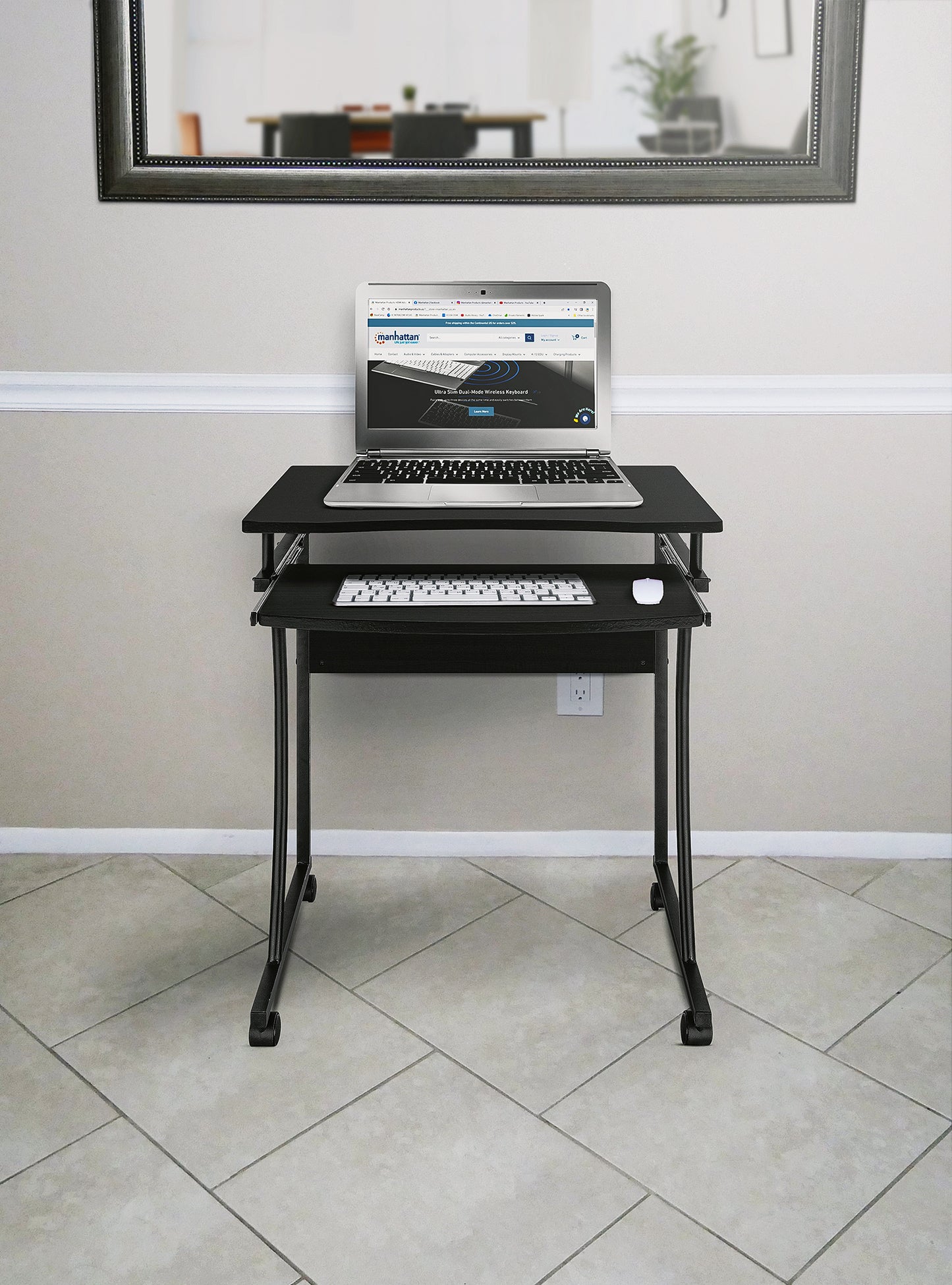 Compact Desk with Slide-out Keyboard Tray Image 11
