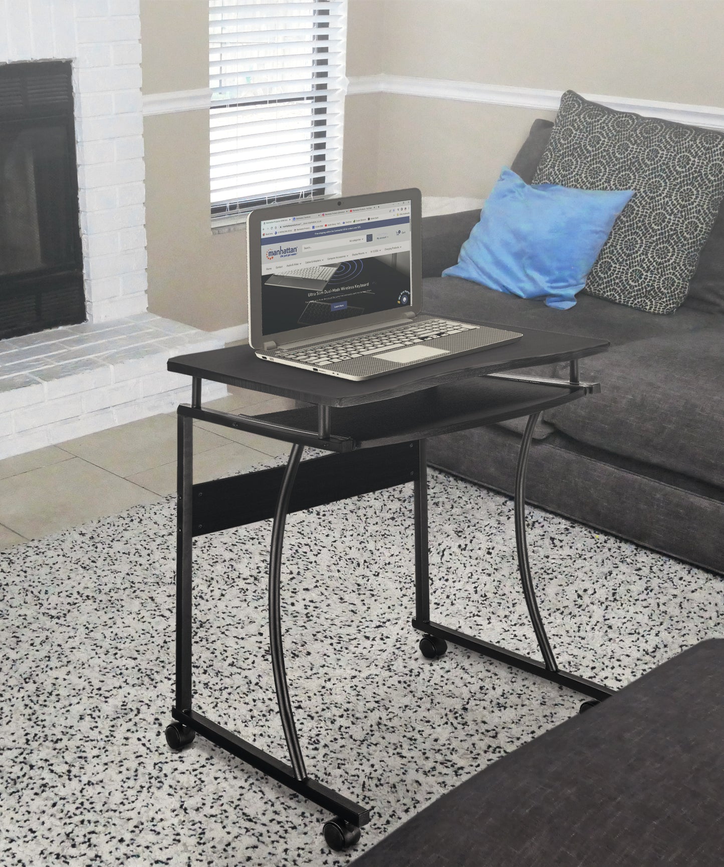 Compact Desk with Slide-out Keyboard Tray Image 10