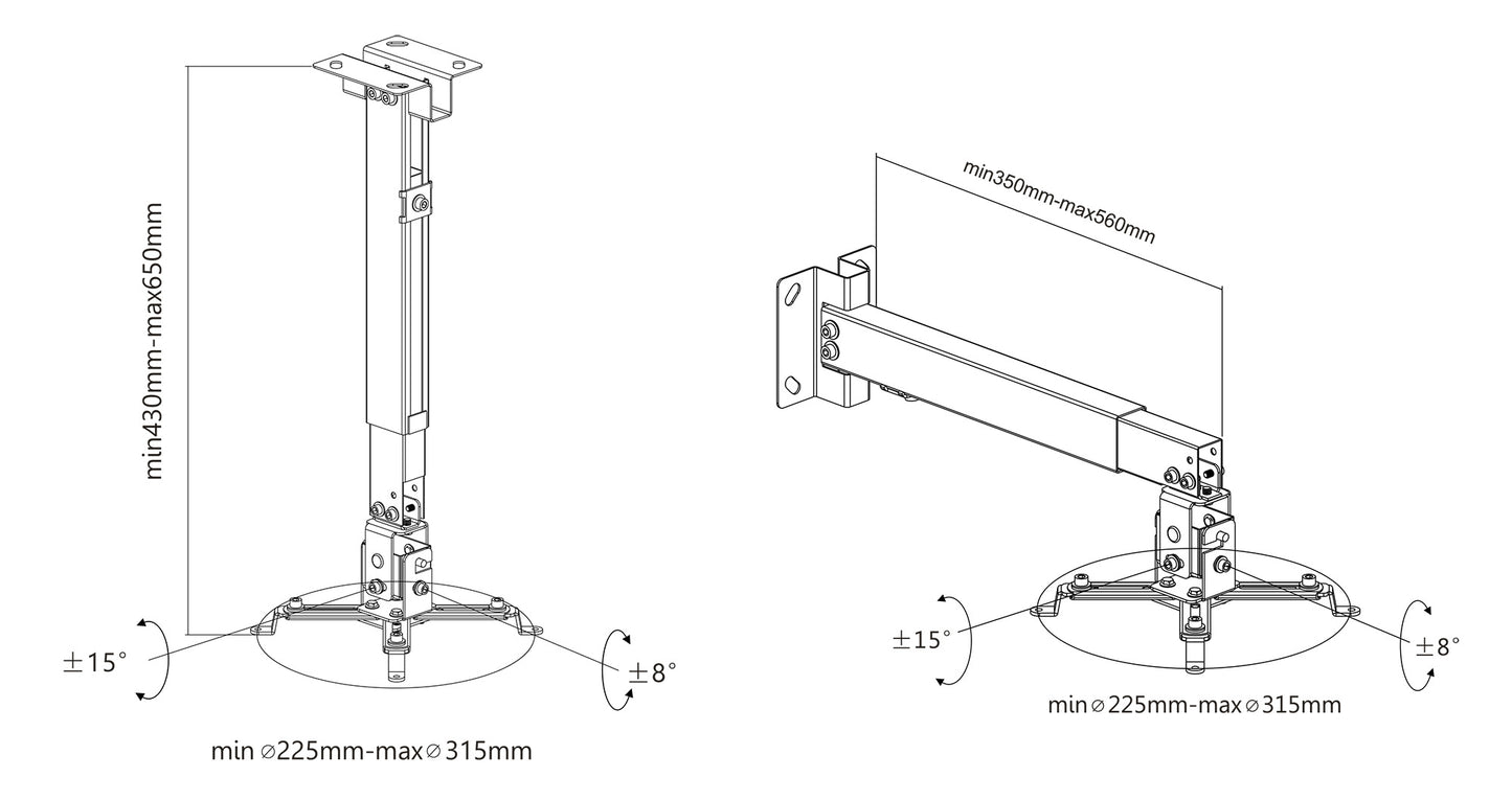 Universal Projector Wall or Ceiling Mount Image 10