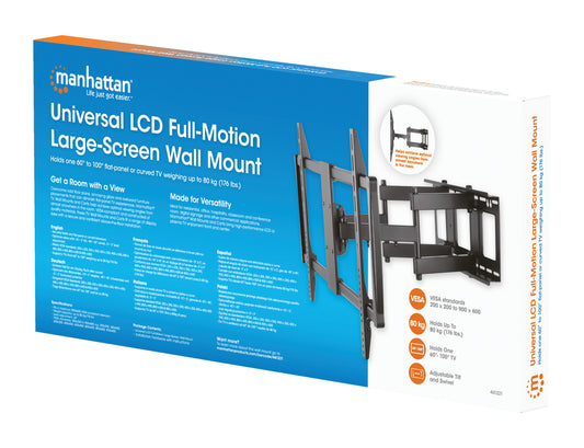 Universal LCD Full-Motion Large-Screen Wall Mount, for 60" to 100" Displays Packaging Image 2