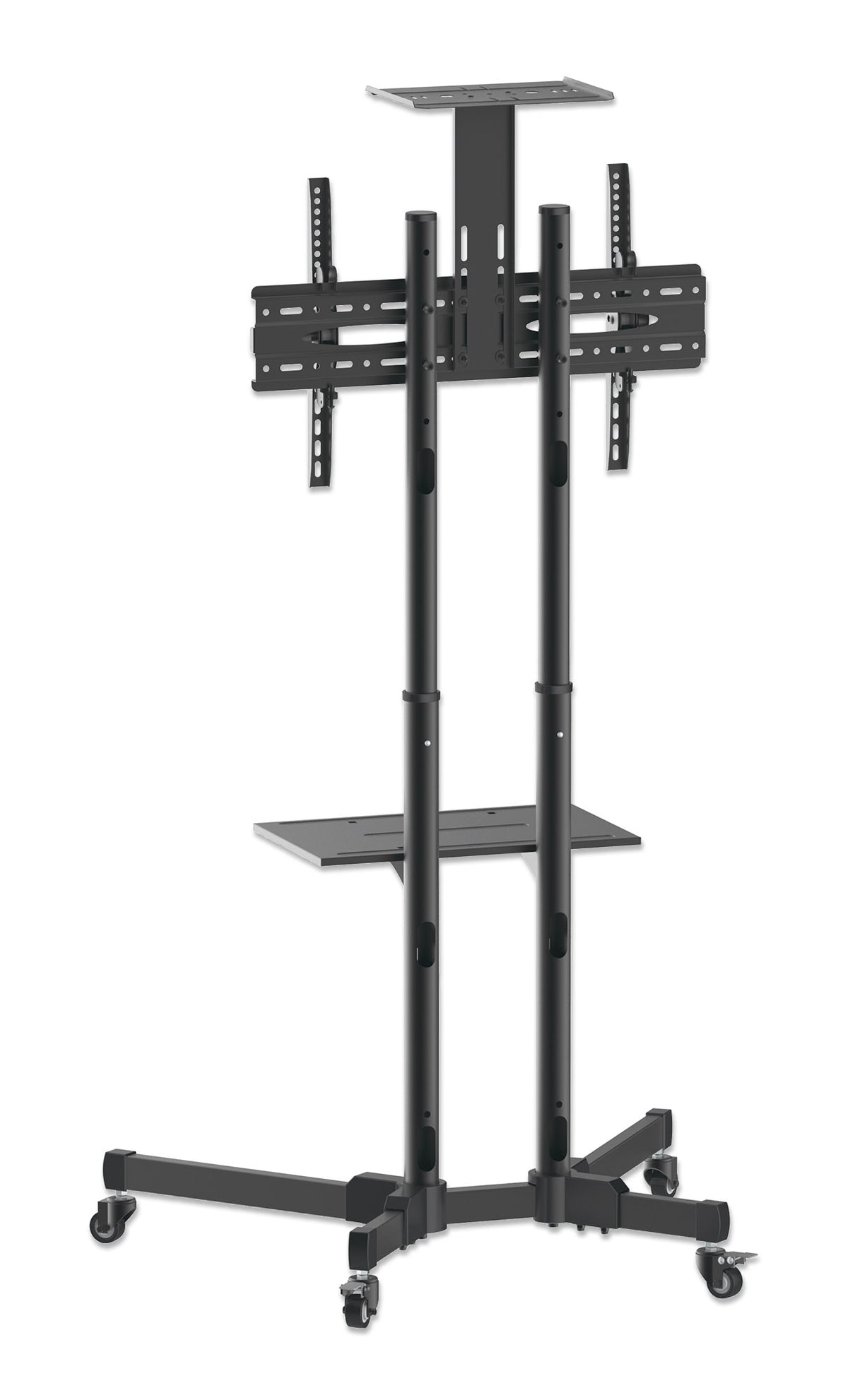 Economy Height-Adjustable Multimedia TV Cart, for 37" to 70" Displays Image 4