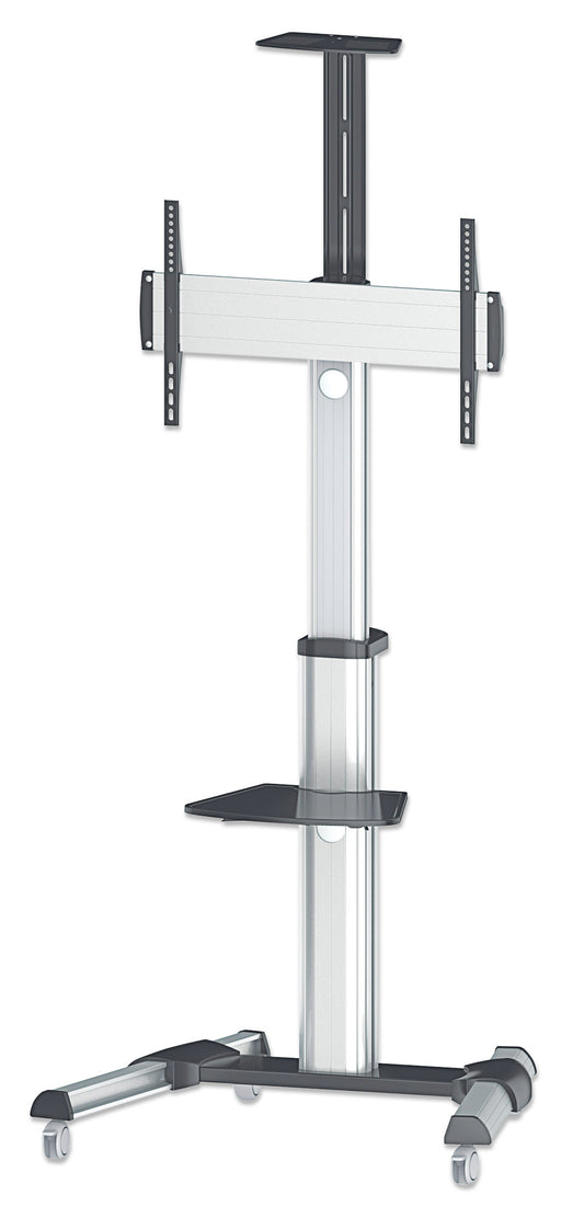 Aluminum Height-Adjustable Multimedia TV Cart, for 37" to 65" Displays Image 1