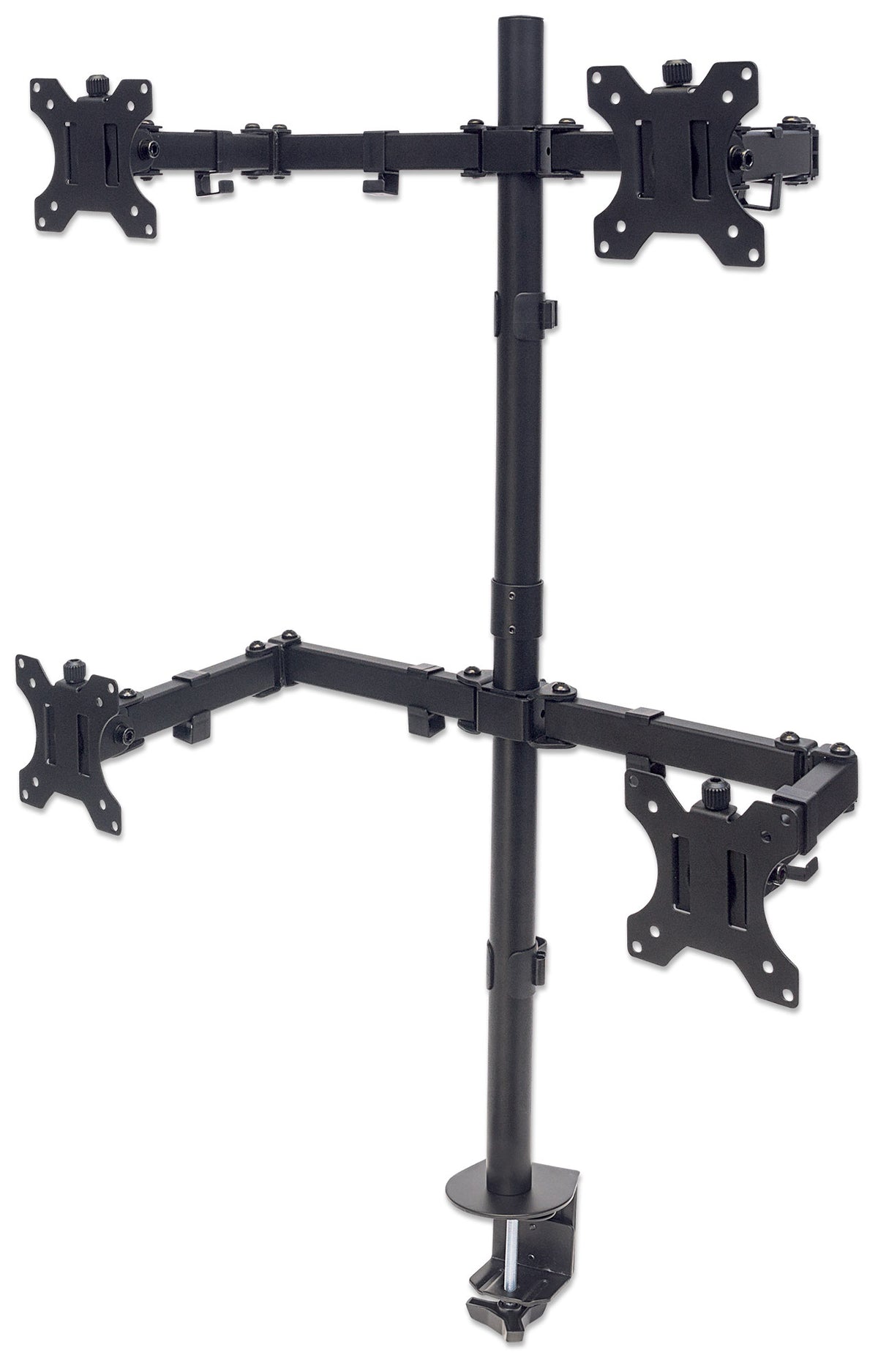 Universal Four Monitor Mount with Double-Link Swing Arms Image 1