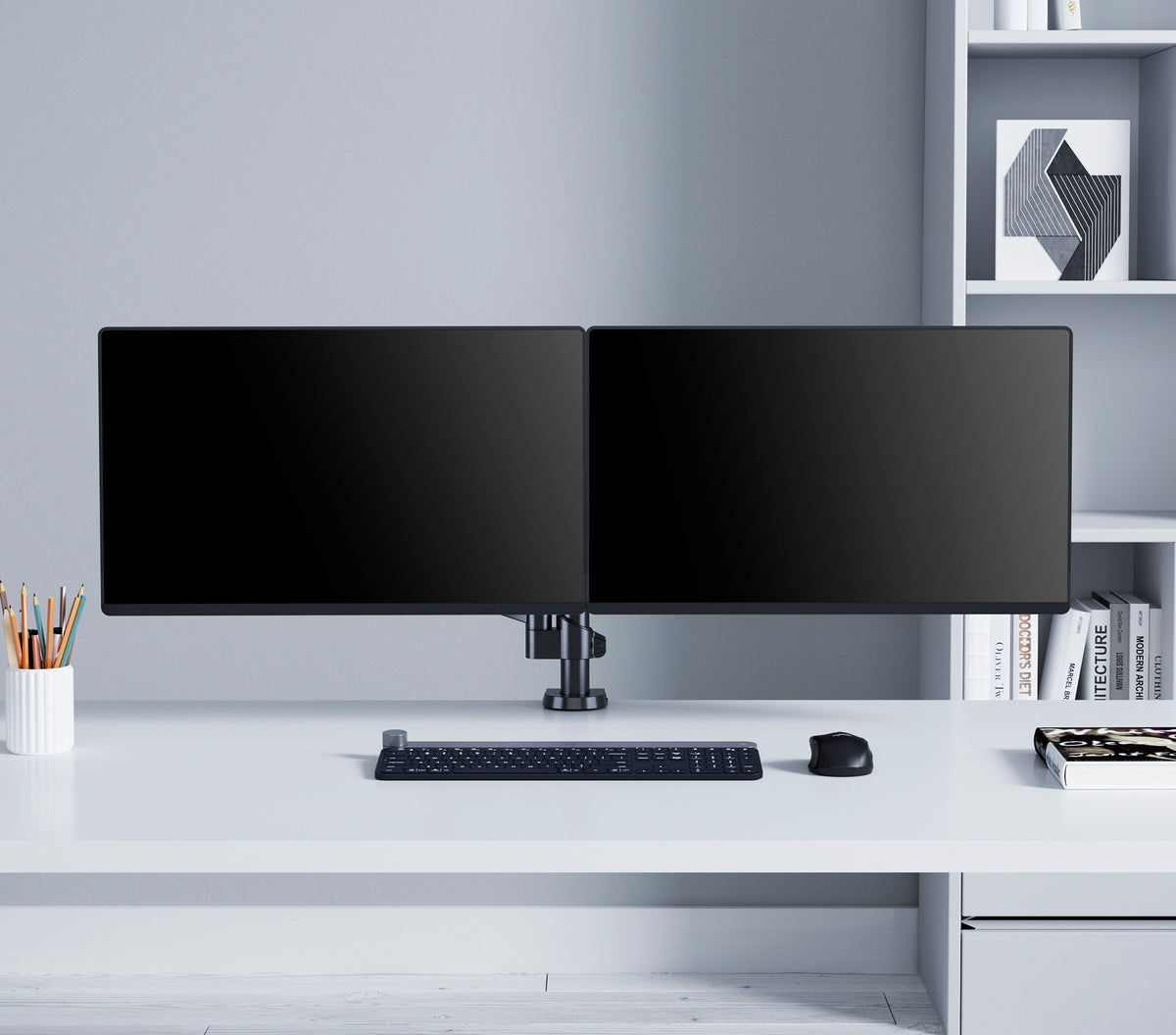 Universal Gas Spring Monitor Mount with Height-Adjustable Arms, for 17" to 32" Displays Image 10