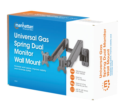 Universal Gas Spring Dual Monitor Wall Mount Packaging Image 2