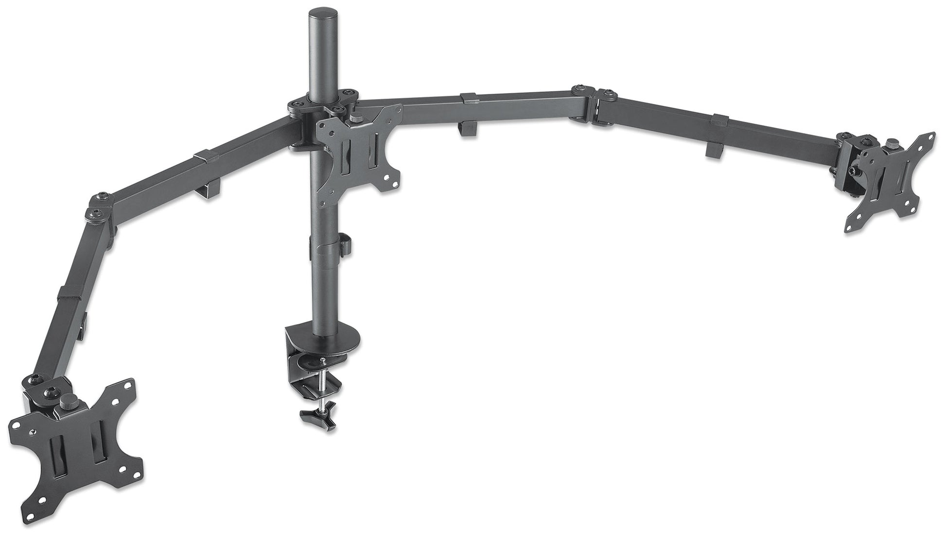 Triple Monitor Mount with Center Mount and Double-Link Swing Arms, for 13" to 27" Displays Image 3